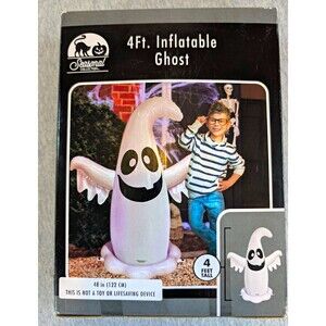 Seasonal Collection 4 ft Inflatable Ghost Halloween Decor Indoor/Outdoor